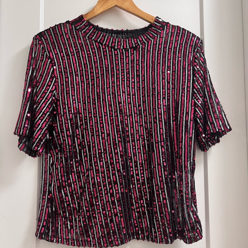 Padded Sequin Blouse XL